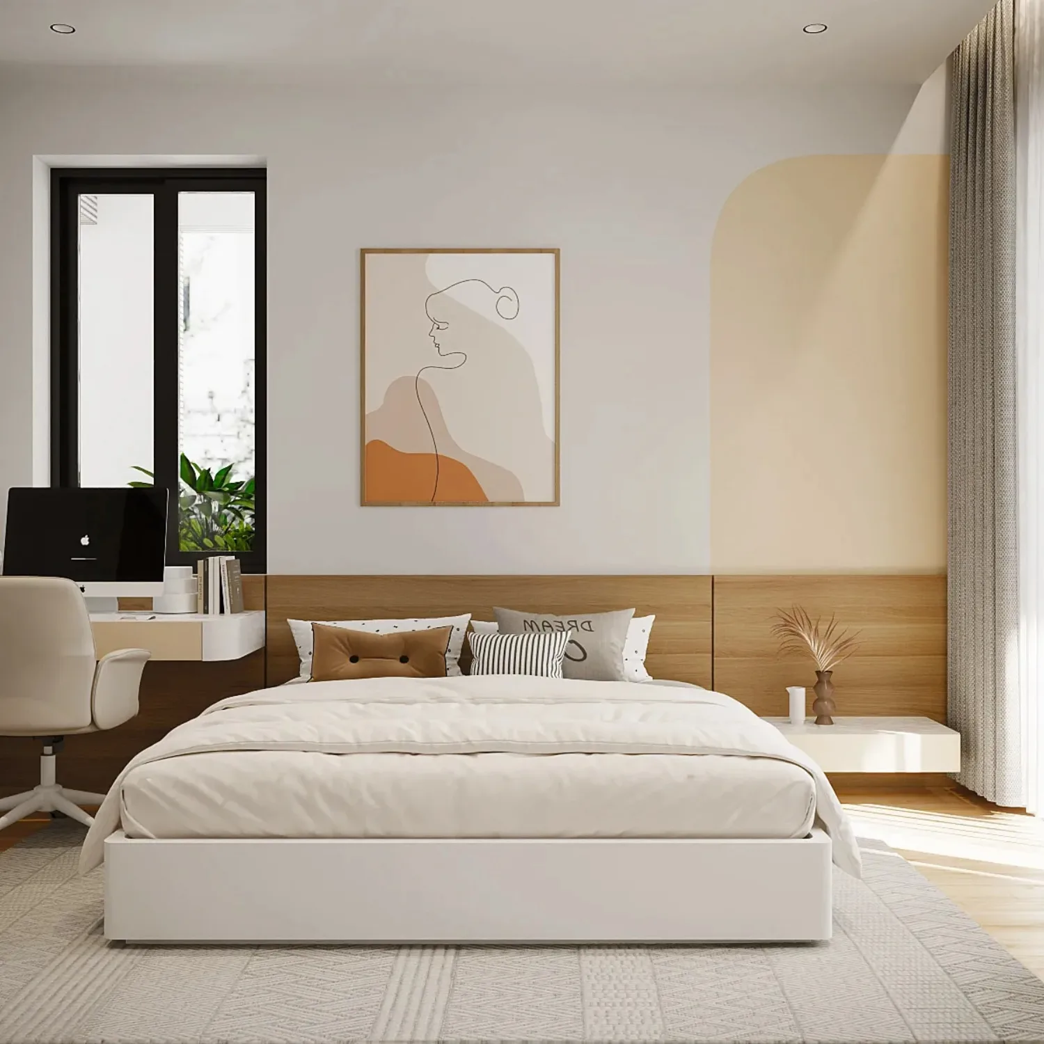 Chất liệu gỗ kết hợp cùng gam màu trung tính mang lại vẻ đẹp sang trọng, ấm áp đúng tinh thần “sống hiện đại, sống thoải mái” mà TOPGROUP hướng đến.